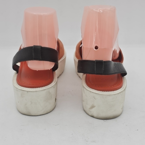 Frau Suede Slingback Platform Sandals Orange Size 38 EU - Picture 5 of 12